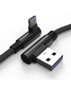 CABLE KABLEX USB MACHO / USB-C MACHO 1M ACODADO BLACK