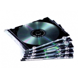 Archivador Caja CD Fellowes 1 Unidad Black Slim Pack 10U